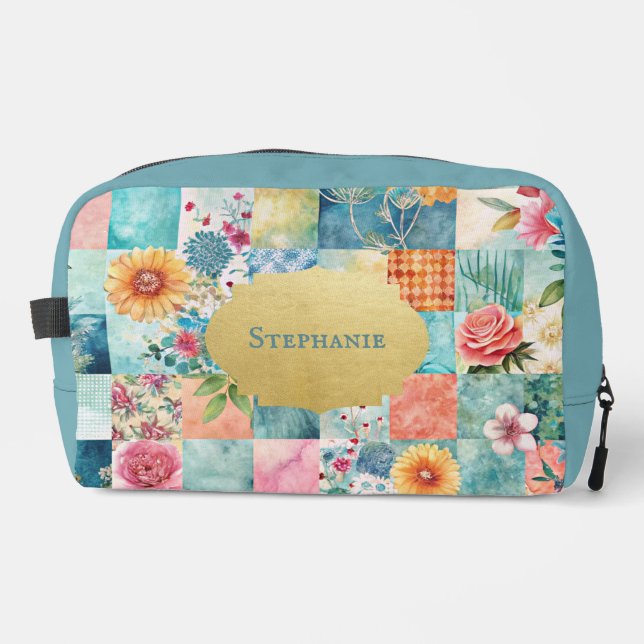 Quirky Boho Patchwork Muster machen Tasche (Vorderseite)