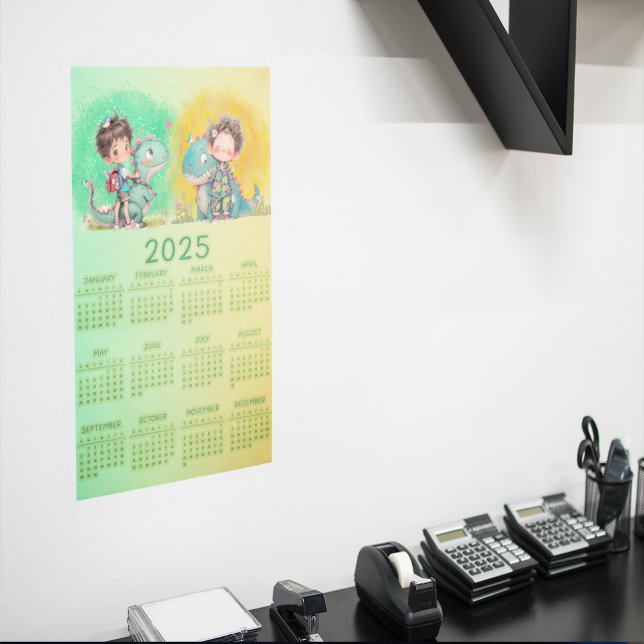 Quirky Boy & Dinosaur Cartoon Poster (Quirky Boy & Dinosaur Cartoon Poster)