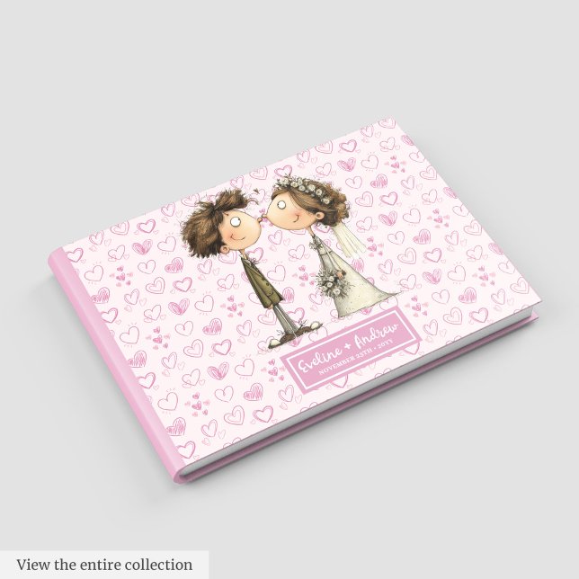 Quirky Bride Groom livre d'invité personnalisé (Quirky Bride Groom Personalized Guest book)