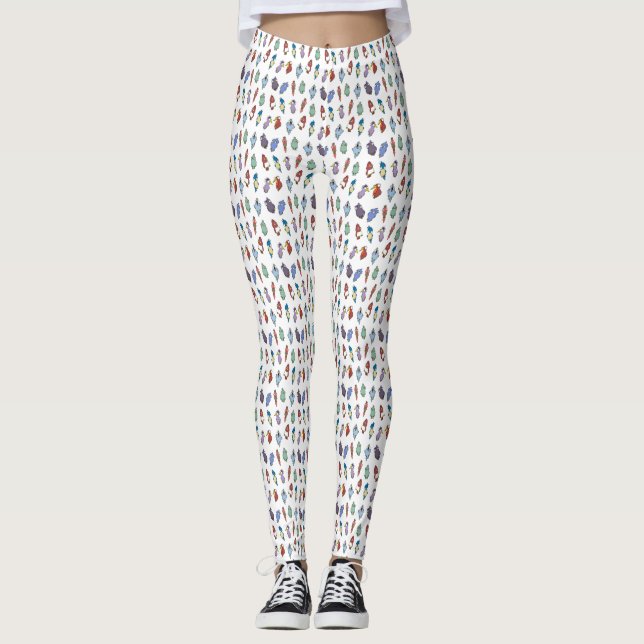 Quirky Cartoon Bird Pattern Leggings (Vorderseite)