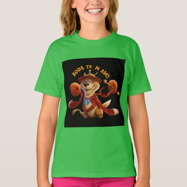 Quirky-Cartoon-T - Shirt: Fügen Sie Yo einen Split T-Shirt (Vorderseite)