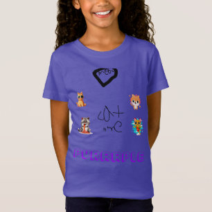 Quirky Cat Collage Lila Kids T-Shirt