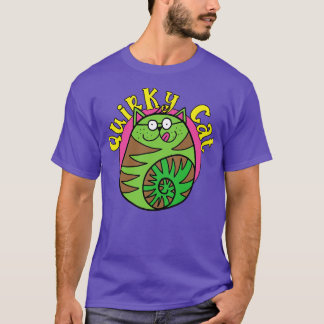 Quirky Cat Funny Green Cat T-Shirt