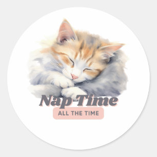 Quirky Cat Geschenke für Tierliebhaber Runder Aufkleber