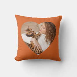 Quirky Cat Pattern Herzförmiges Foto Kissen