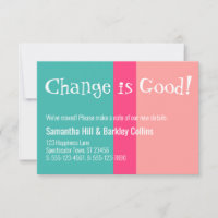 Quirky "Change is Good" - Farbige neue Adresskarte