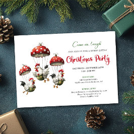 Quirky Chickens Editable Modern Christmas Invite Einladung
