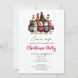Quirky Chickens Funny Holiday Celebration Invite Einladung