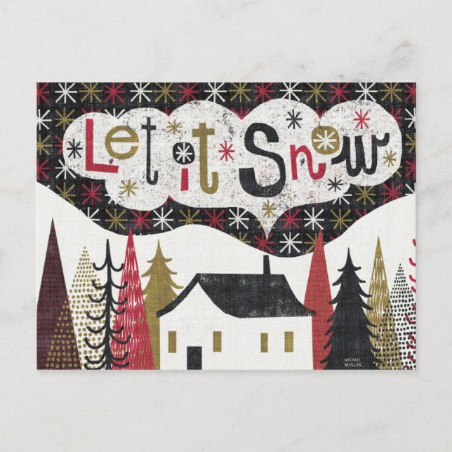 Quirky Christmas Cabin Feiertagspostkarte (Vorderseite)