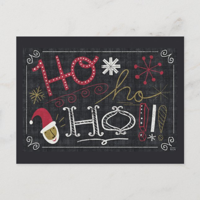 Quirky Christmas Santa Feiertagspostkarte (Vorderseite)