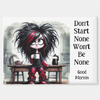 Quirky Coffee Lady Fan nicht Magnet