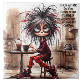 Quirky Coffee Lady riskiert IT-Keramik Fliese