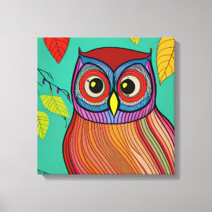 Quirky Colorful Folk Abstraktes Schaf Leinwanddruck