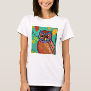Quirky Colorful Folk Abstraktes Schaf T-Shirt