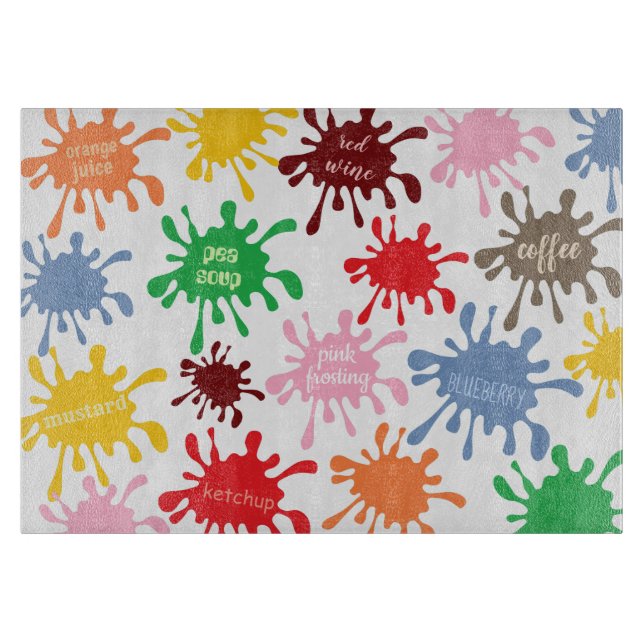 Quirky Colorful Food Stain Spritzer Schneidebrett (Vorderseite)