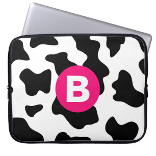 Quirky Cow Patchmuster Pink Monogram Laptopschutzhülle