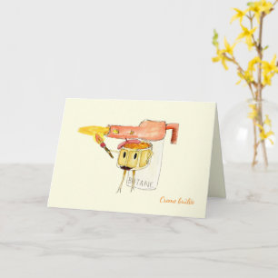 Quirky Creme Brulee Dessert Funny Cartoon Spaß Karte