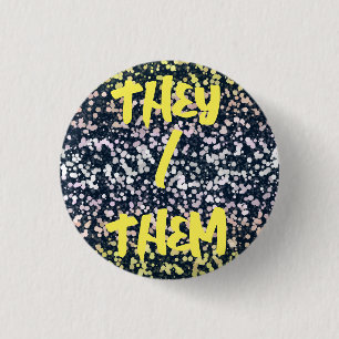 Quirky Cute Retro Boho Flora Pangender-Stolzflagge Button