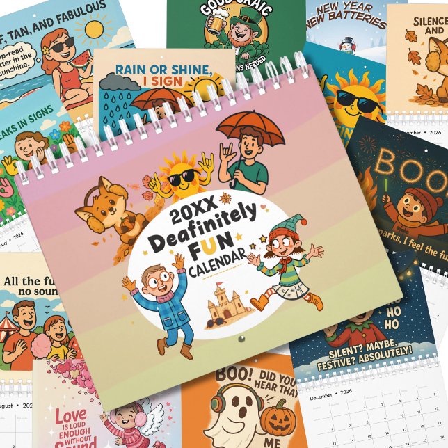 Quirky Deaf Awareness Cartoon Design Kalender (Von Creator hochgeladen)