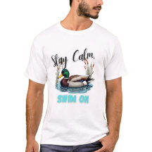 Quirky Duck Swimming Graphic T-Shirt - Spaß und Ve