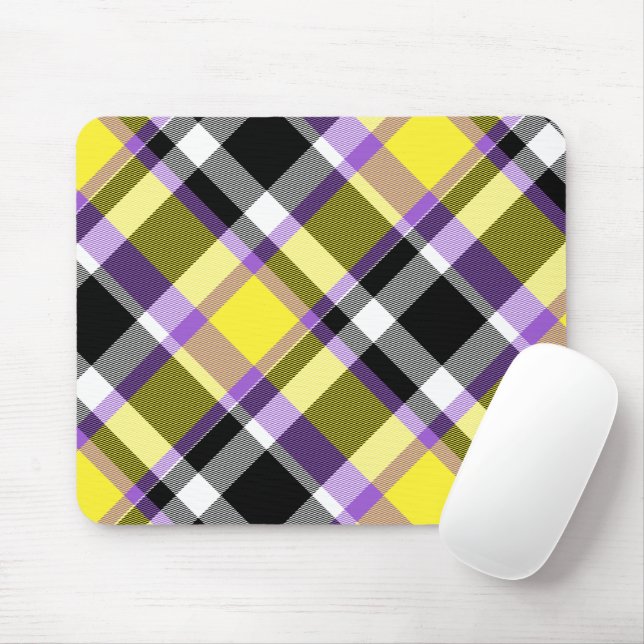 Quirky Eclectic Boho - Flag für nichtbinäre Karier Mousepad (Mit Mouse)
