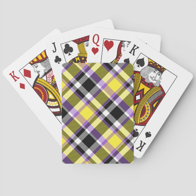 Quirky Eclectic Boho - Flag für nichtbinäre Karier Spielkarten (Rückseite)