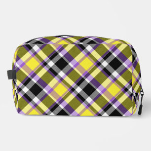 Quirky Eclectic Boho Nonbinary Karo Pride-Flagge Waschbeutel