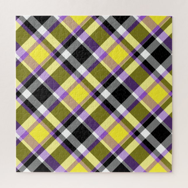 Quirky Eclectic Boho Nonbinary Karo-Stolz-Flagge (Vertikal)