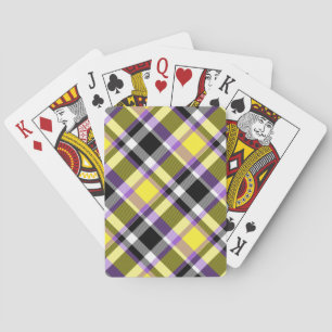 Quirky Eclectic Boho Nonbinary Karo-Stolz-Flagge Spielkarten