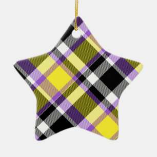 Quirky Eclectic Boho Nonbinary Karo Stolzflagge Keramik Ornament