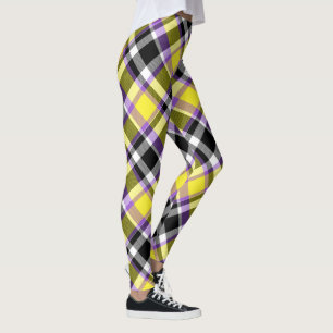 Quirky Eclectic Boho Nonbinary Karo Stolzflagge Leggings