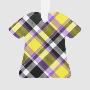 Quirky Eclectic Boho Nonbinary Karo Stolzflagge Ornament