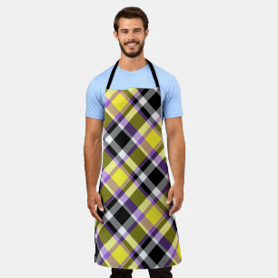 Quirky Eclectic Boho Nonbinary Karo Stolzflagge Schürze