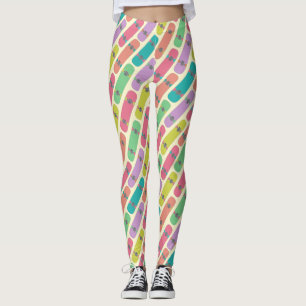 Quirky-farbiges Skateboardmuster Leggings