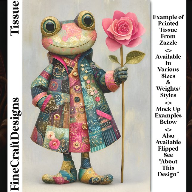 Quirky Frosch, farbiger Teppich, Rose DL7R Decoupa Seidenpapier (Von Creator hochgeladen)