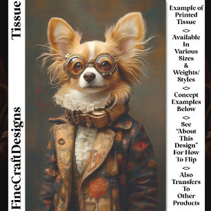 Quirky & Fun Papillon-Hundeporträt CQ2 Decoupage Seidenpapier