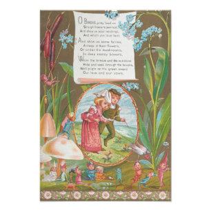 Quirky Funky Retro Valentinskarte, Kate Greenway Fotodruck
