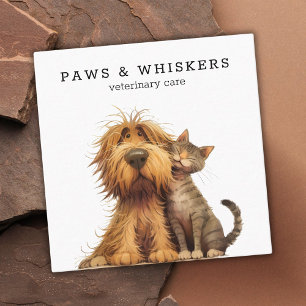 Quirky Funny Dog Cat Veterinary Quadratische Visitenkarte