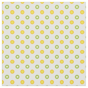 Quirky-Gelb-Orange-grüne Polka-Punkte auf Weiß Stoff