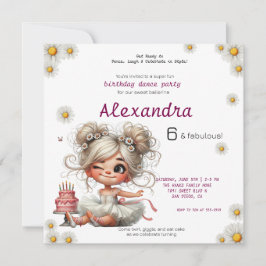 Quirky Girl Ballerina Geburtstagseinladung