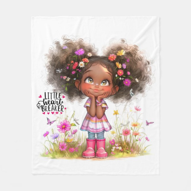 Quirky Girl Little Heartbreaker Fleecedecke (Vorderseite)