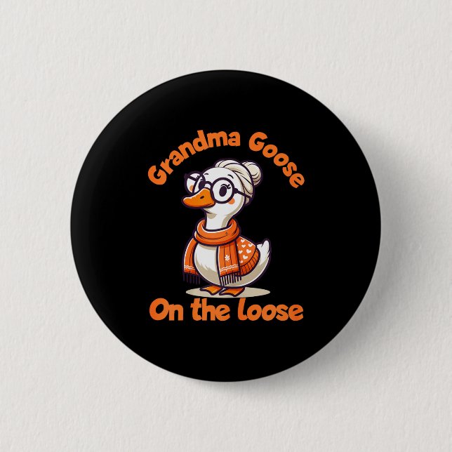 Quirky Goose Creations Funny Grandma Goose On The  Button (Vorderseite)