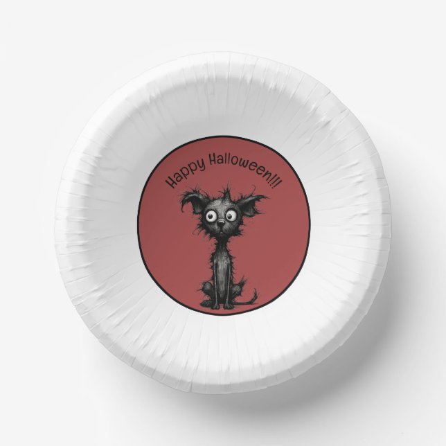 Quirky Halloween Dog Paper Party Bowl Pappteller (Vorderseite)
