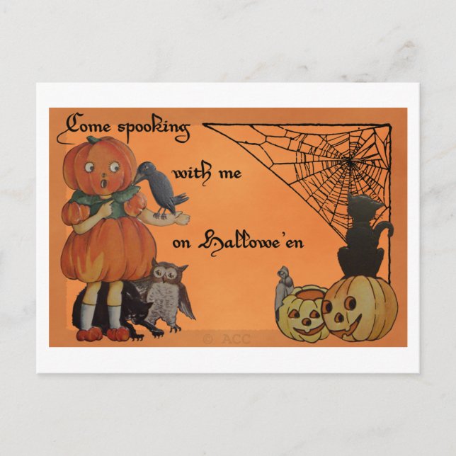 Quirky Halloween Postkarte (Vorderseite)