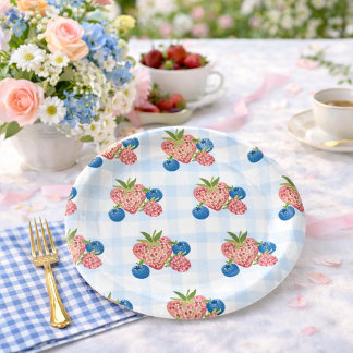 Quirky Hand Drawn Berry Sweet Baby Shower Pappteller