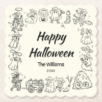 Quirky Hand Drawn Doodles Happy Halloween
