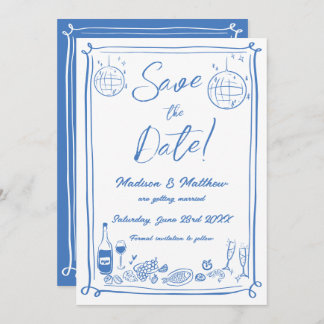 Quirky Hand Drawn Scribble Doodles Wedding Save The Date