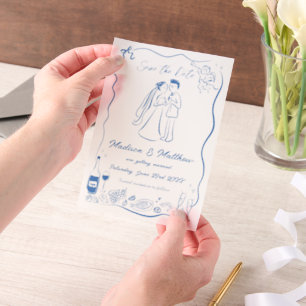 Quirky Hand gezeichnete Doodles Hochzeit retten da