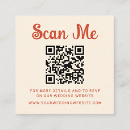 Quirky handgeschriebener Hochzeitcode QR-UAWG Begleitkarte