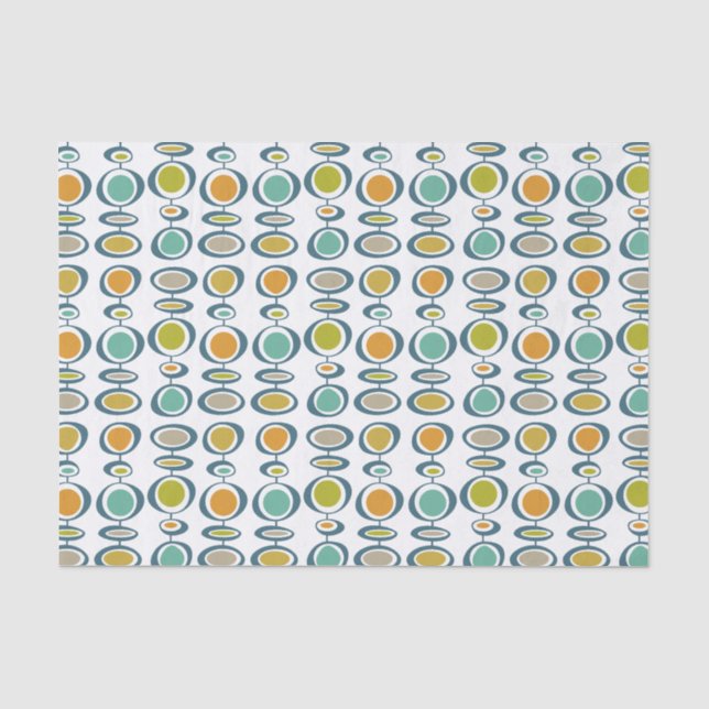 Quirky Hanging Circles Retro Mitte Jahrhundert Wei Seidenpapier (Vorderseite)
